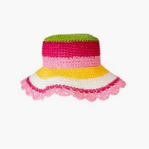 Gymboree Straw Crochet Bucket Wide Brim Sun Hat Pretty Lady Collection Brand New